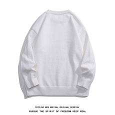 白底22秋冬新款潮流小标印花保暖圆领套头毛衣M1054P50控68，男装针织衫/毛衣，电商A247-1