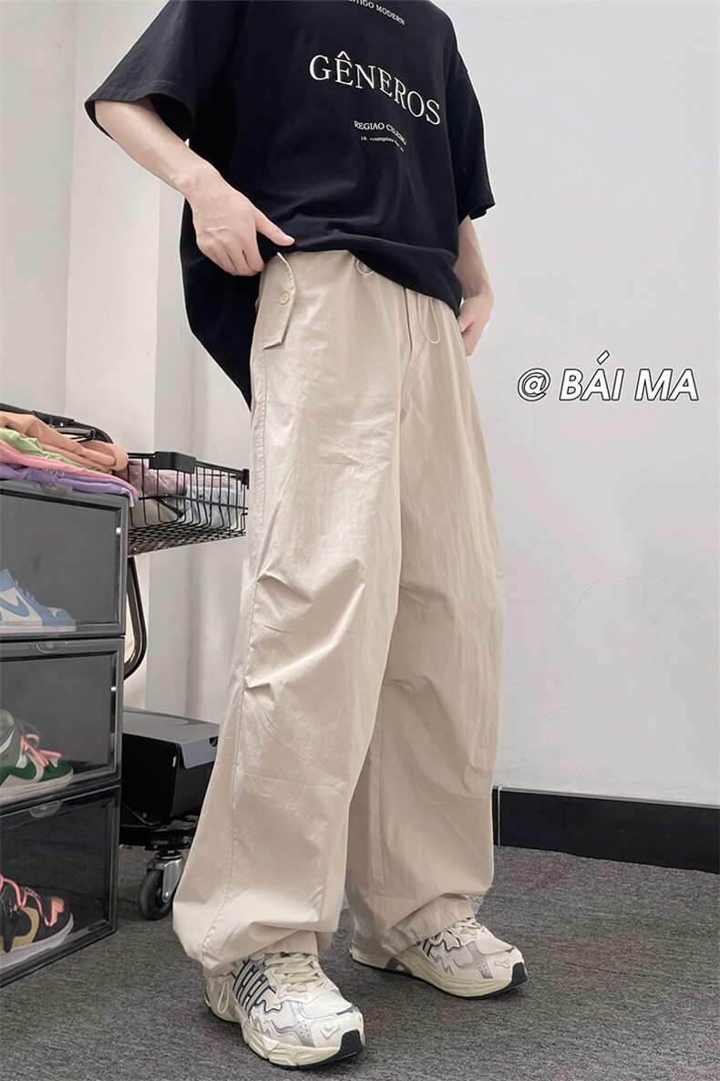 高街美式工装裤男女宽松直筒显瘦阔腿裤伞兵裤XZ211-1-K2333-P55,男装工装外套,星座211-1