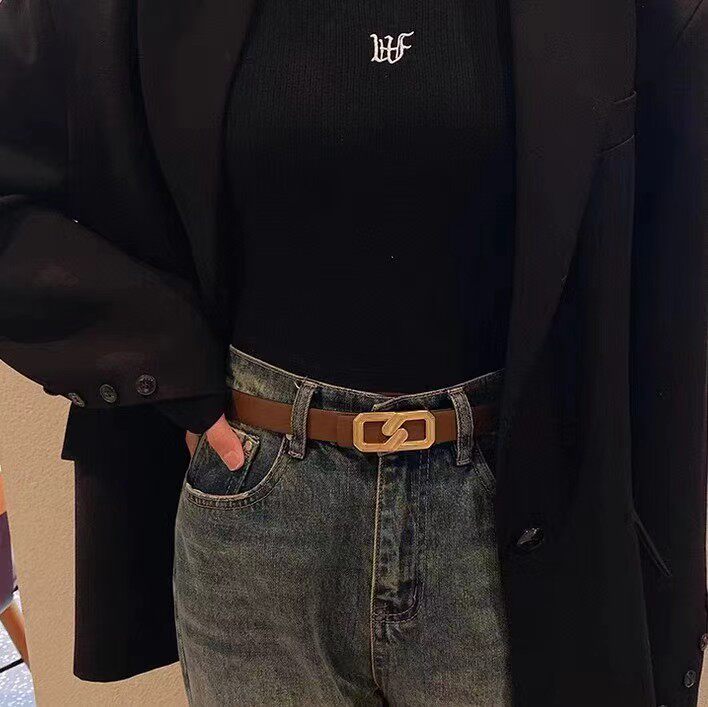 CanlesKonis皮带女款真皮腰带女2025新款百搭女士裙子裤腰带S扣,饰品腰带/腰封,泰合衣坊