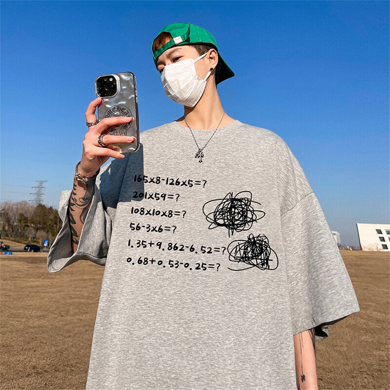 抖音得物二开现货供应220克夏装重磅美式高街宽松短袖t恤MT59,男装T恤,电商A486-1