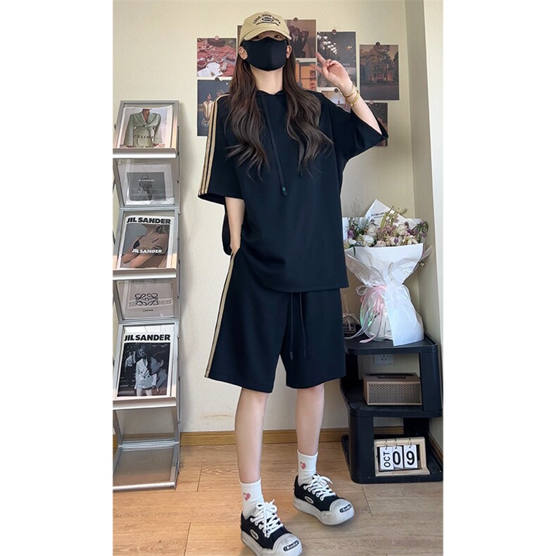 休闲运动连帽短袖套装上衣T3634特P31控59/裤子DK8608特P26控49图片