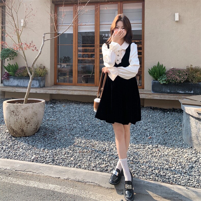26春新款现-赫本风简约休闲丝绒连衣裙2608-P160K258,女装连衣裙,2B190