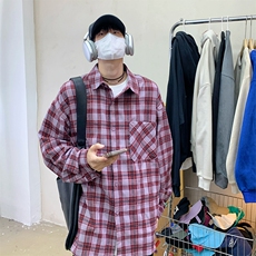 特P40无差价新款秋季百搭格子时尚长袖衬衫-HS2288港风，男装衬衫，电商A003