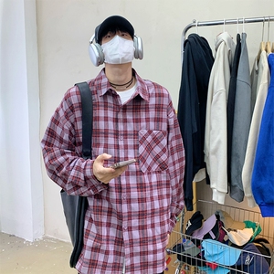 特P40 无差价新款秋季百搭格子时尚长袖衬衫-HS2288 港风图片
