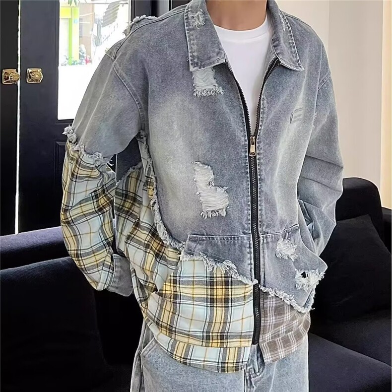 2582-P70花朵刺绣牛仔短外套女秋装2025春秋新款宽松时尚显瘦,男装工装外套,电商B323A