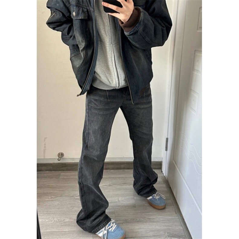 水洗黑色牛仔裤男生修身显瘦休闲百搭直筒微喇裤NT1758,男装牛仔裤,星座1116A（原606A-3）