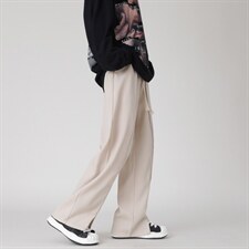 垂感阔腿西裤男士韩版潮流直筒宽松坠感拖地小西裤长裤子3825-p35，男装西裤，星座1008