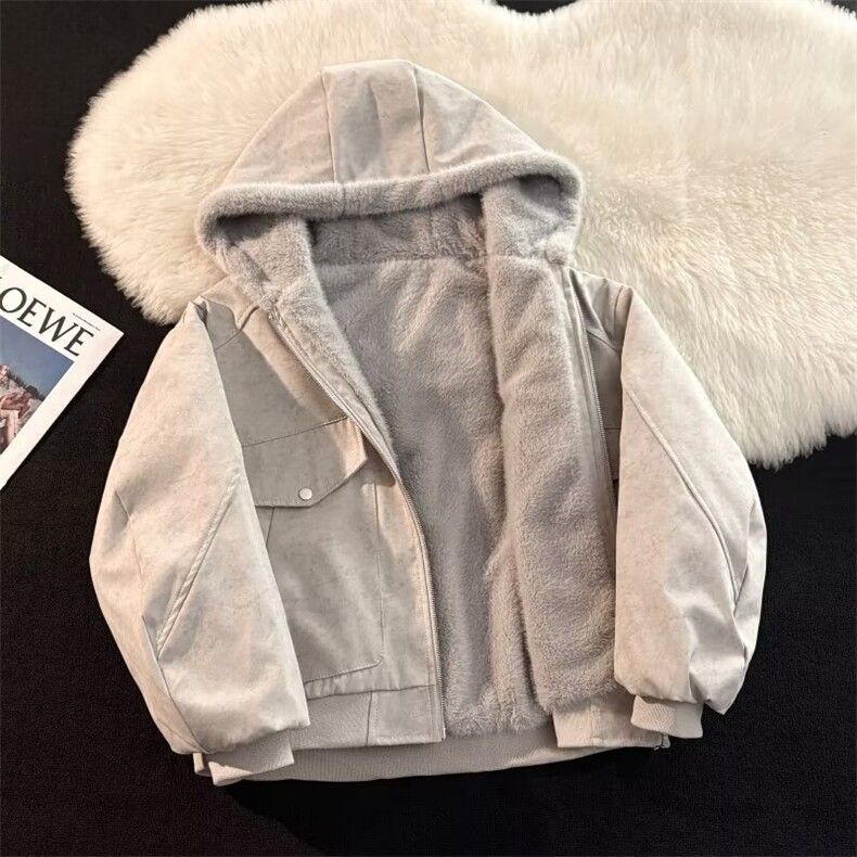 加绒加厚外套男重磅水洗棉服1901 P105图片