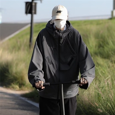 美式vibe冲锋衣潮机能风户外山系外套男春秋vintage登山服夹克，男装夹克，星座601-2