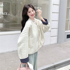 大货已出格子袖拼接薄款棉衣2C090-8947-P145-K218，女装棉衣/棉服，2C090