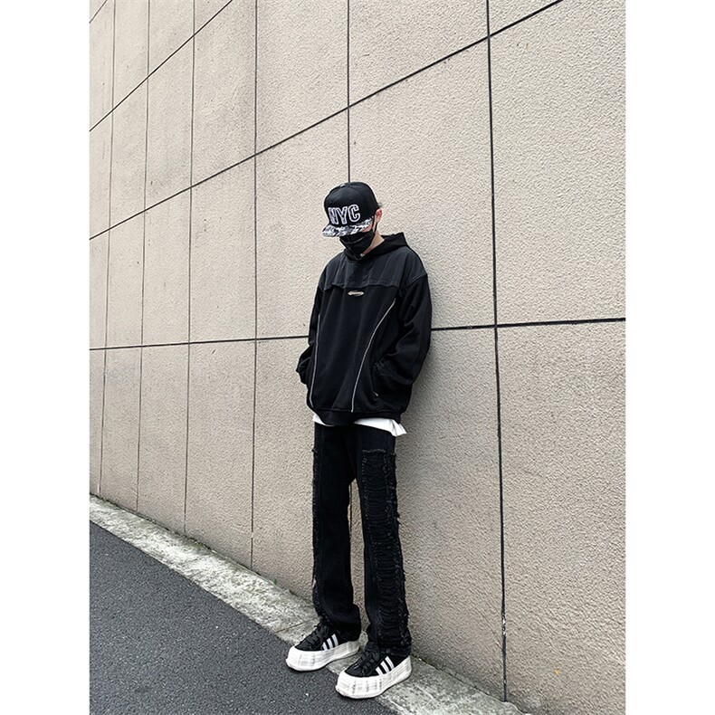 美式ins高街hiphop流苏牛仔裤货号K2318P60控78,男装牛仔裤,电商A063