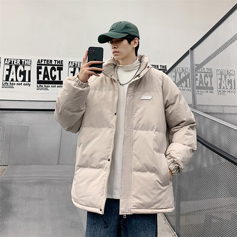 新款男冬季纯色加厚港风棉衣M065B-P90控148,男装棉衣,星座717