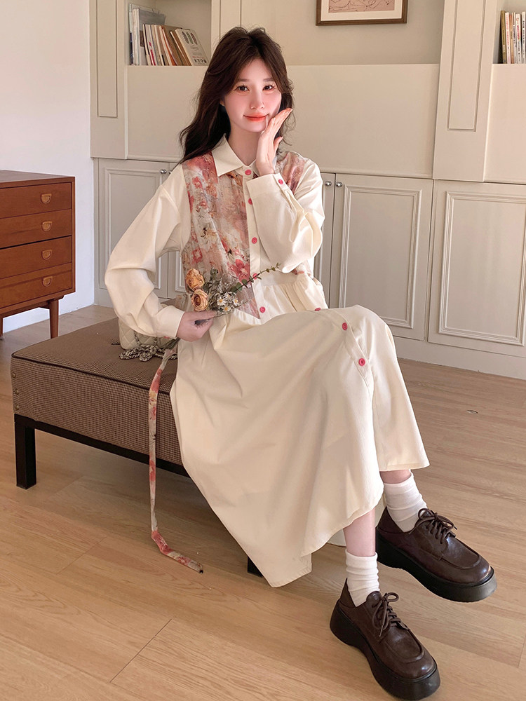春现轻风印花瘦腰显瘦连衣裙B190-5011-P140-K198,女装连衣裙,2B190