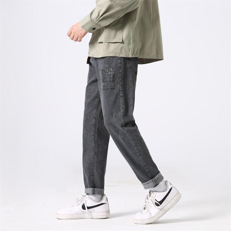时尚直筒修身牛仔裤男休闲宽松大码绣花一印花8013款-P35元,男装牛仔裤,星座1202-3（原1218-3）