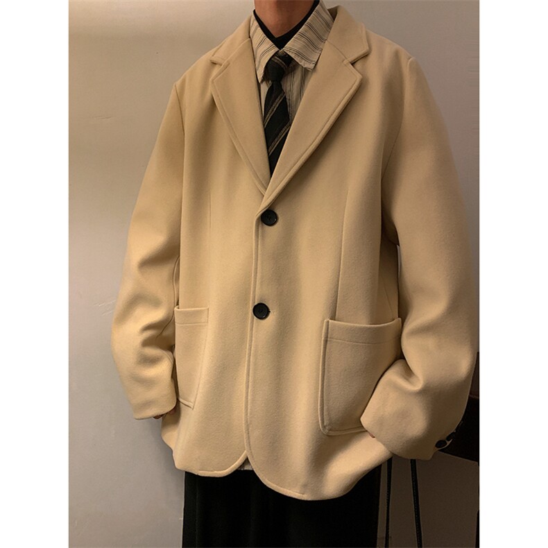 N6169/P95加棉P105冬季新开叉呢料毛呢西服男宽松外套上衣呢大衣,男装西服,电商A141