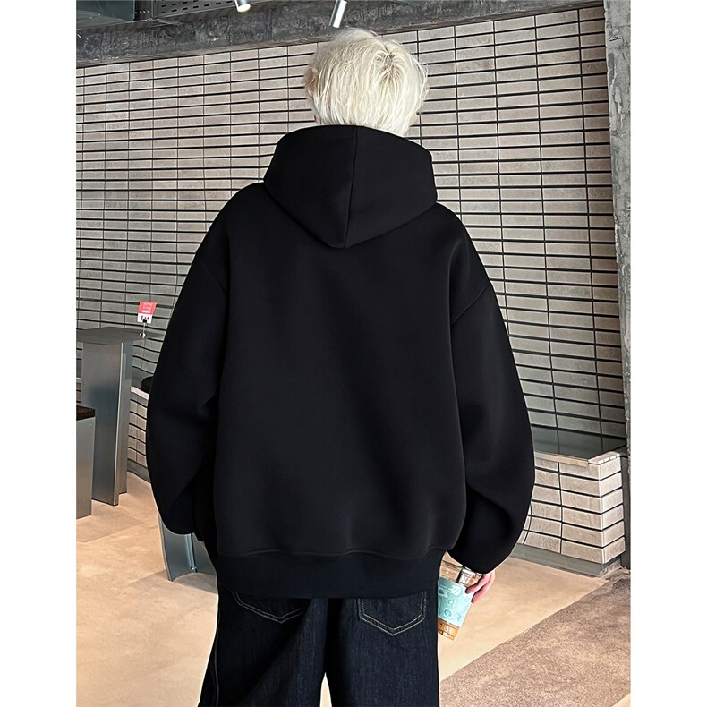 李小龙美式复古潮牌连帽卫衣男春秋2025秋冬宽松加绒加厚W302-P48,男装卫衣,电商C307