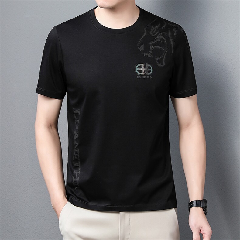 KLSB8328男士2023年夏季新款百搭水洗T恤衫男短袖休闲体恤P58,男装T恤,电商B360