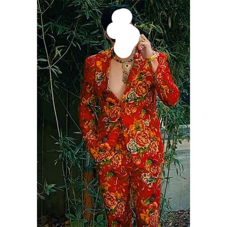 R1东北大花西服套装网红同款男女大码团队服风新中式表演出服,男装西服套装,星座115A(原星座507）