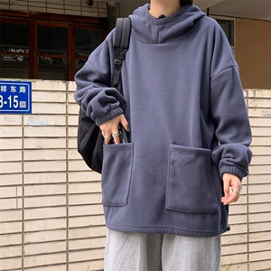 秋冬韩版潮流ins套头羊羔绒卫衣男港风百搭摇粒绒外套 W6717-P33图片