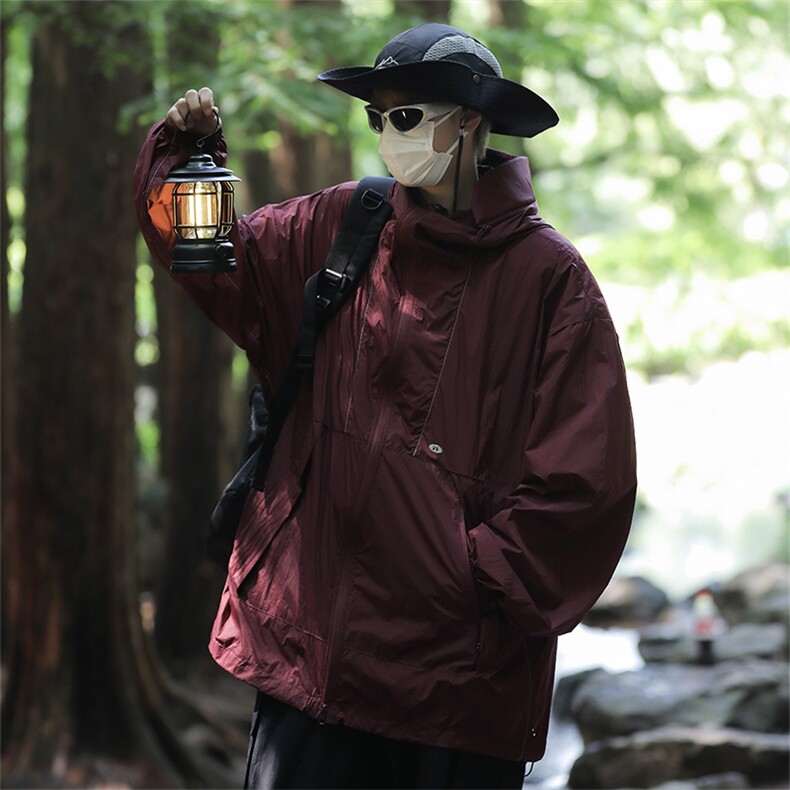 防晒衣男夏季薄款山系连帽冲锋衣外套潮牌宽松防晒服夹克9257-p45,男装防晒衣,星座1008-1