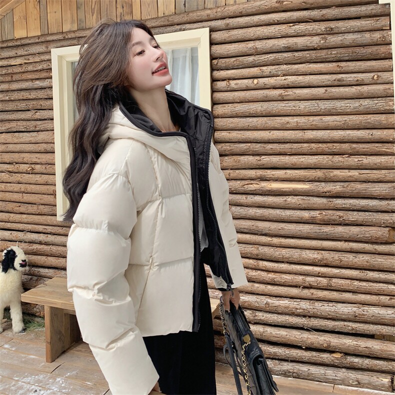现货！2783款短款连帽加厚保暖面包服茧形羽绒外套女,女装羽绒服,衣秀之家