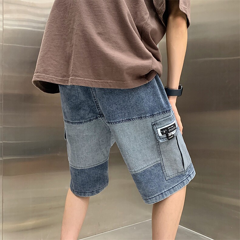 23夏季新款拼接大口袋牛仔裤五分裤DS-A316-1-K1094P50控68,男装牛仔裤,星座906（原电商a316-1）