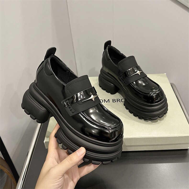 x2893-p175乐福鞋女2023秋季新款单鞋英伦风jk制服小皮鞋厚底女鞋图片