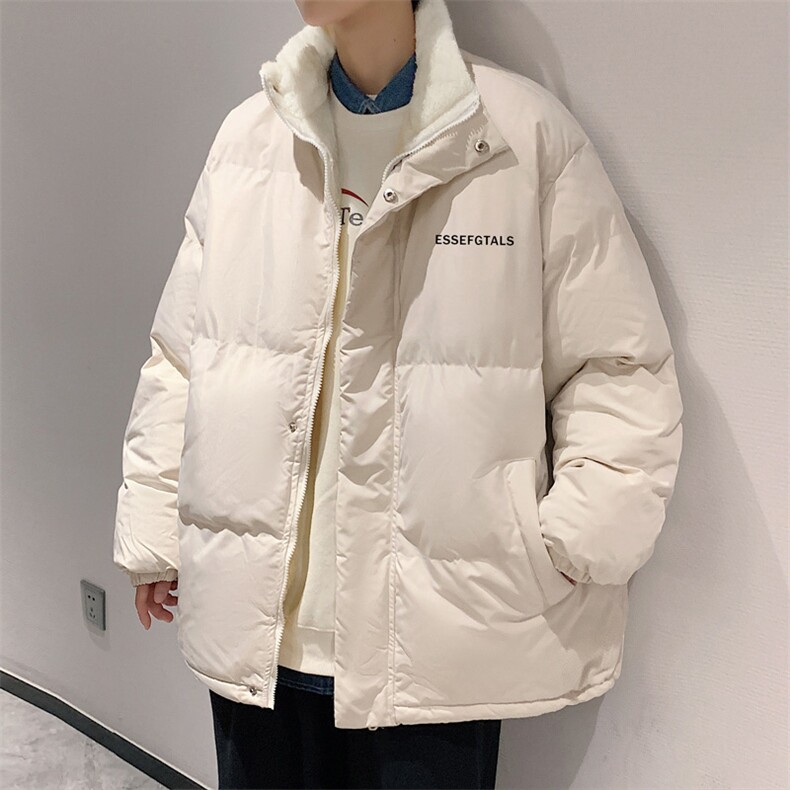 ！2023秋冬简约字母印花男士加绒棉衣立领棉服外套MY101特P78,男装棉衣,电商B220