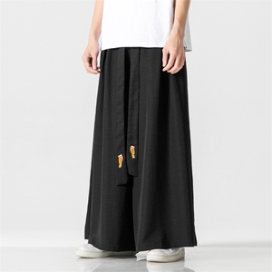 夏 大码风休闲宽松阔腿长裤黑色汉服哈伦裤唐装宋裤 K332/P85图片