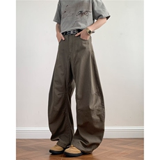 美式高街设计感工装裤宽松复古休闲裤男秋季潮牌阔腿裤vibe弯刀裤，男装工装外套，星座1109-1