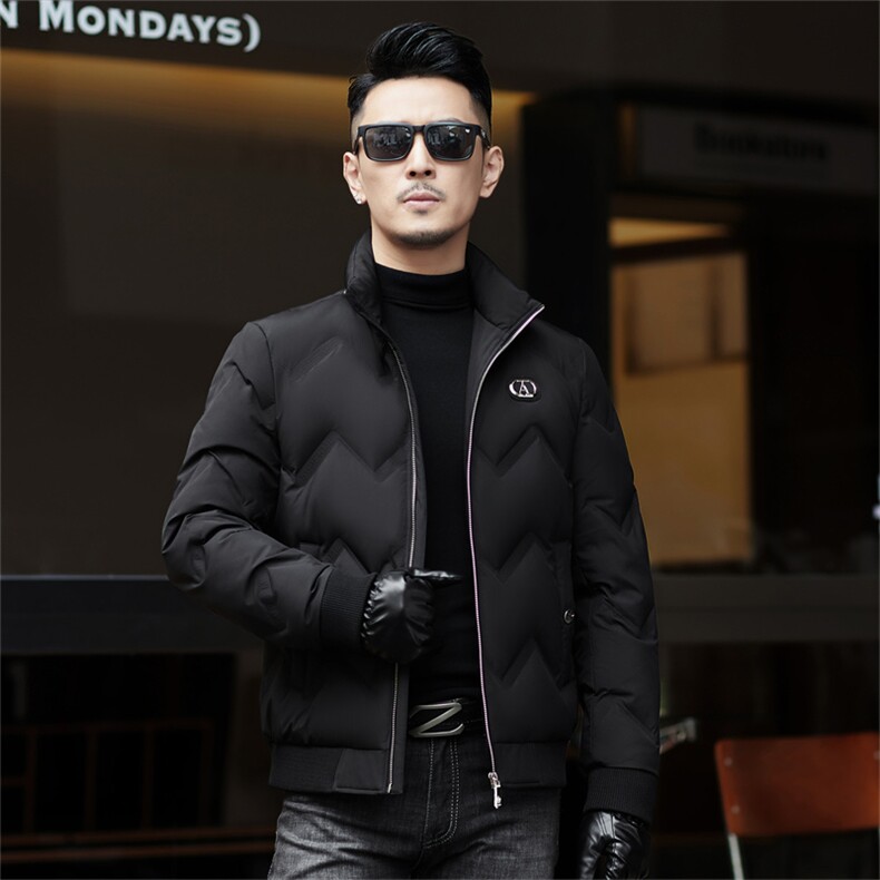 ZMS-M8839新款冬季男士白鸭绒羽绒服立领保暖外套修身大衣图片