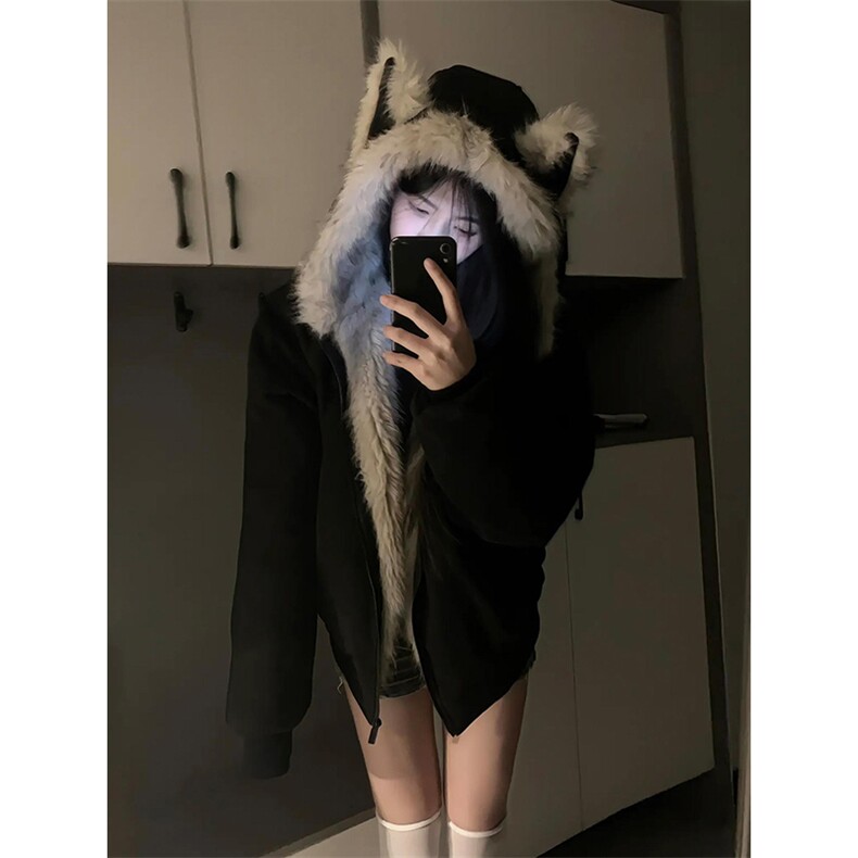 现货重磅硬挺boxy羽绒棉衣座山雕猫耳大毛毛领麂皮棉服冬外套,男装棉衣,电商A486