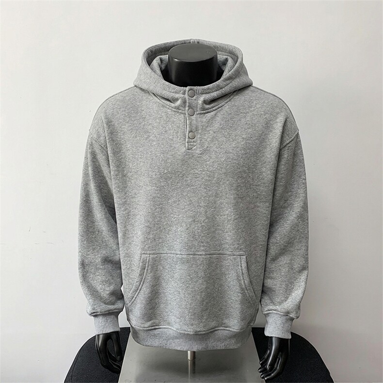 改华棉纽扣连帽卫衣【现货】C403A-T92-特P45,男装卫衣,电商C403A