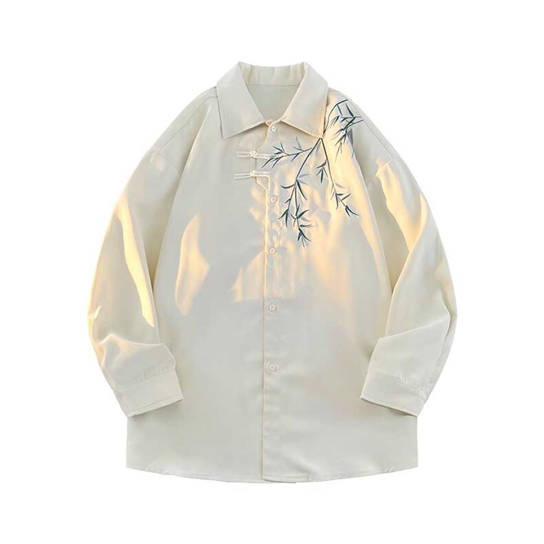 风绣花长袖衬衫风印花宽松版型百搭打底衫CS930P-45,男装衬衫,电商A128
