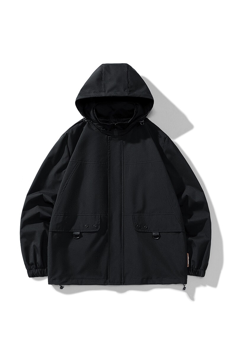 新款连帽冲锋衣夹克白底平铺男潮流宽松休闲外套A238-JK2305-P68,男装夹克,星座717