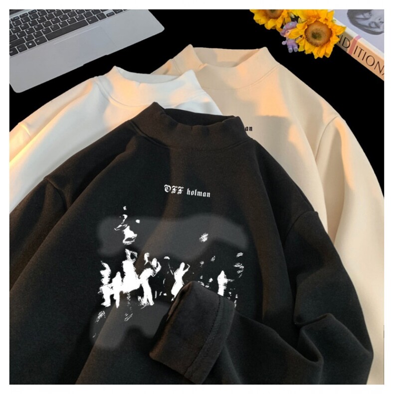 480克重磅德绒加绒半高领打底衫【有货】C403A-DRB2558JR-P35,男装T恤,电商C403A