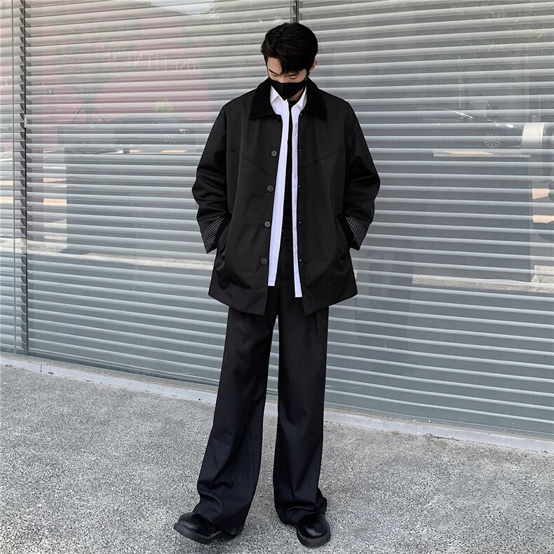 秋冬新款短款风衣精致韩风拼接大衣外套GS60020,男装风衣,星座1206（原A206）