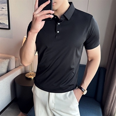 2024夏季新款冰丝无痕宽松翻领POLO衫男57713-p50，男装Polo衫，电商D303