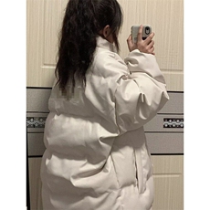 拉链标准纯色潮流新款潮青少年男女立领保暖pu皮字母刺绣棉服，男装棉衣，星座506A