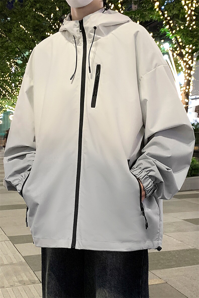 2024新款秋季外套男潮牌连帽渐变防水冲锋衣A436-2371-P80,女装短外套,电商A436