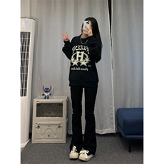 高街vibe纯色牛仔裤男款夏季修身直筒弹力微喇叭裤控价68，男装牛仔裤，星座310A-4