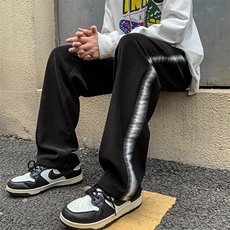 2024秋冬新款港风撞色条纹宽松抽绳束脚休闲运动裤K236-P45，男装休闲裤，星座914-3
