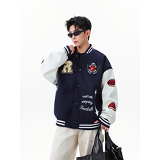 潮牌学院风毛巾绣棒球服夹克WT2537-P95-控168，男装夹克，星座609