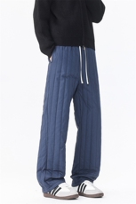 8XL-M加厚夹棉保暖长裤棉麻绗缝竖格休闲裤加棉棉裤K9111P68控88，男装棉衣，电商D206-1