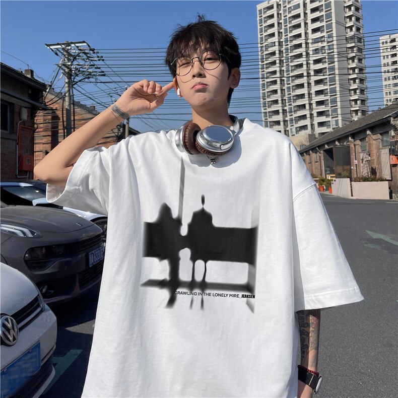 夏季新款抖音得物品质潮流印花短袖T恤dcm314-特批20控38图片
