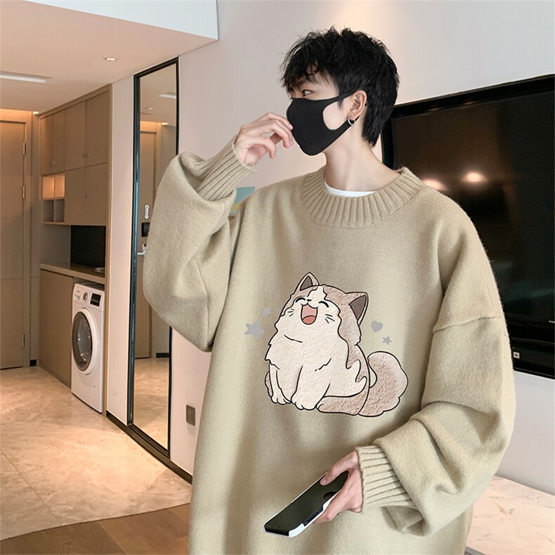半高领毛衣男士大码针织衫男毛线衣男 M18358-P45 加绒款-P65图片