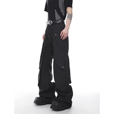 暗黑禁欲系微喇叭西裤男弯刀西装裤潮K6820-P41，男装西服套装，星座412-3