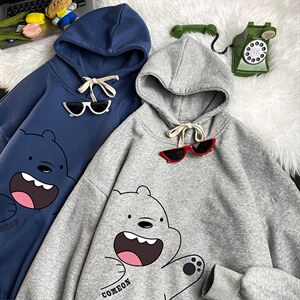 WY2131-P35 加绒款-P40 纯棉连帽卫衣男大码运动帽衫宽松薄图片
