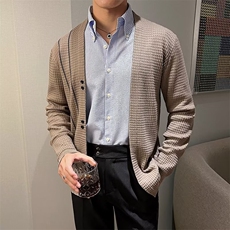 男士针织衫开衫外套春秋季V领修身休闲秋装上衣毛衣男潮M829，男装针织衫/毛衣，星座1116A-2（原606A-1）