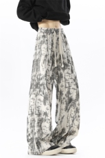 白色扎染裤冬季加绒美式高街hiphop阔腿休闲裤5D2132-TP3569，男装卫衣，电商A102
